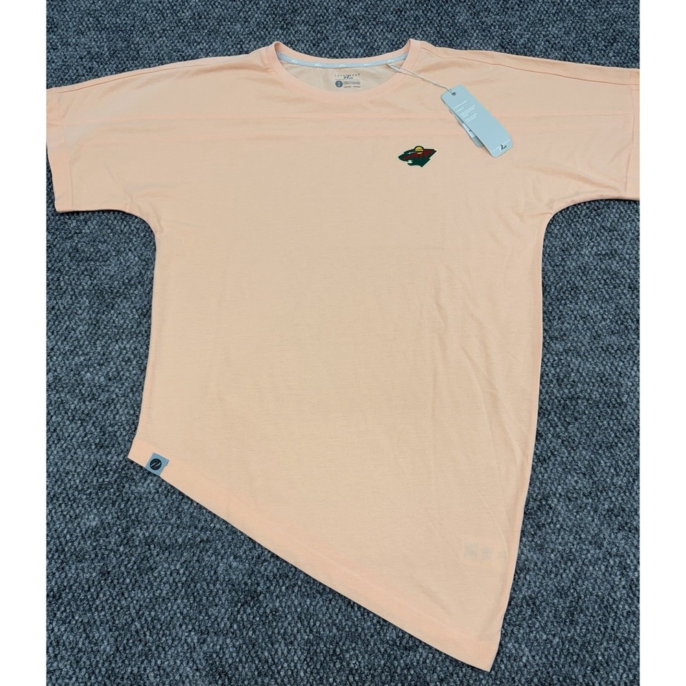Minnesota Wild Women's M Levelwear Verve NHL Asymmetrical T-Shirt Peach Parfait